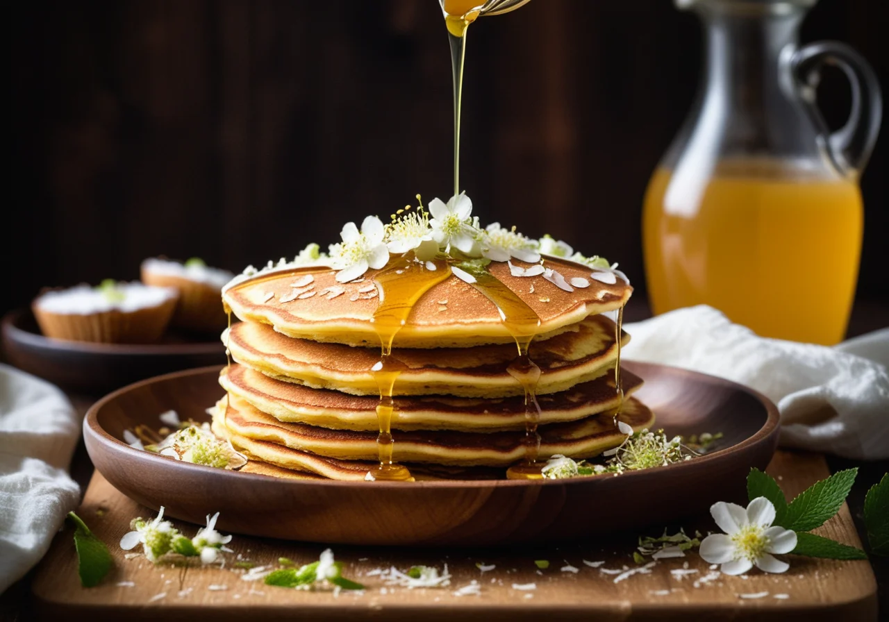 Coconut Elderflower Pancakes