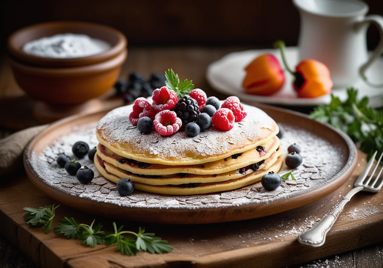 Quark-Mohnschmarren with Berries