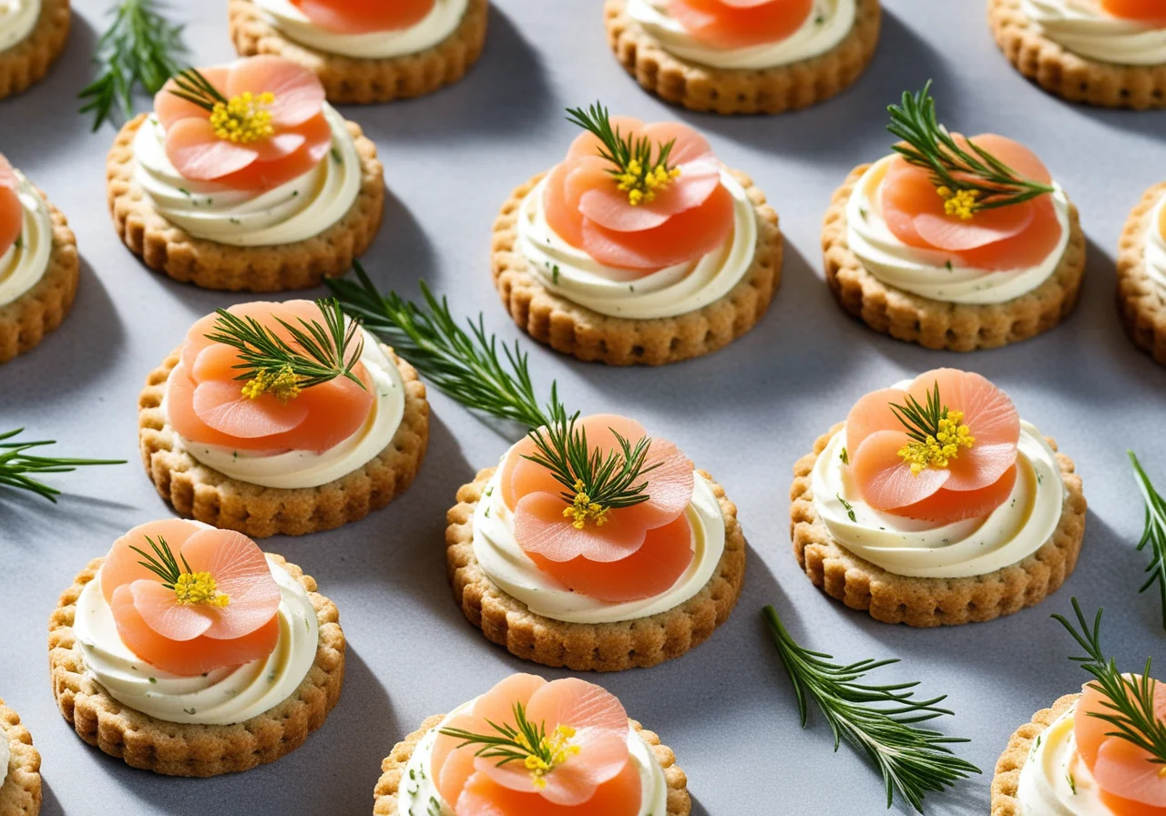 Smoked Salmon Cream on Crisp Biscuits