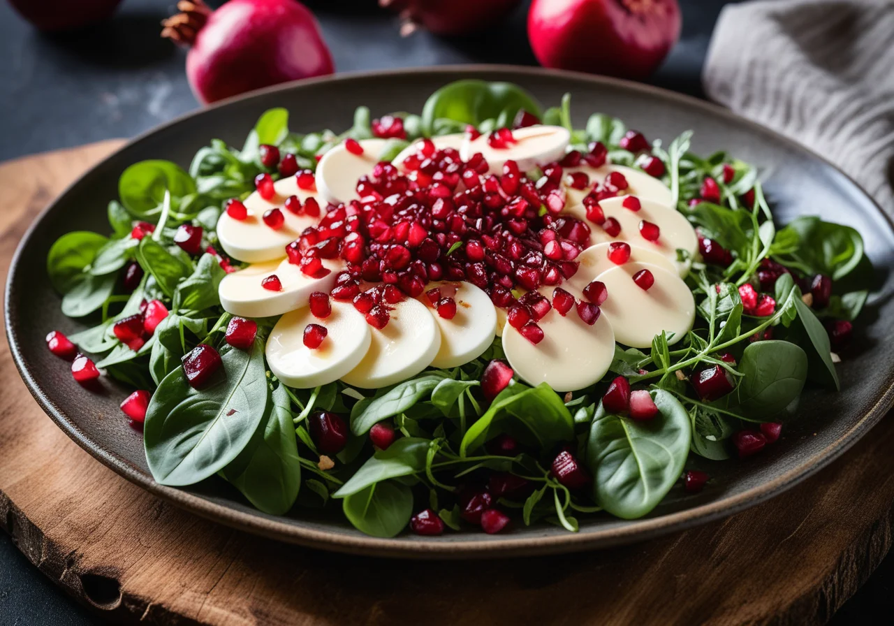 Mixed Salad with Pomegranate Dressing