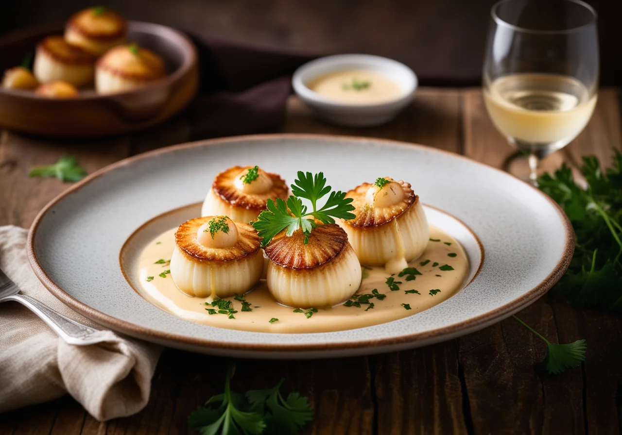 Scallops on Chestnut Cream