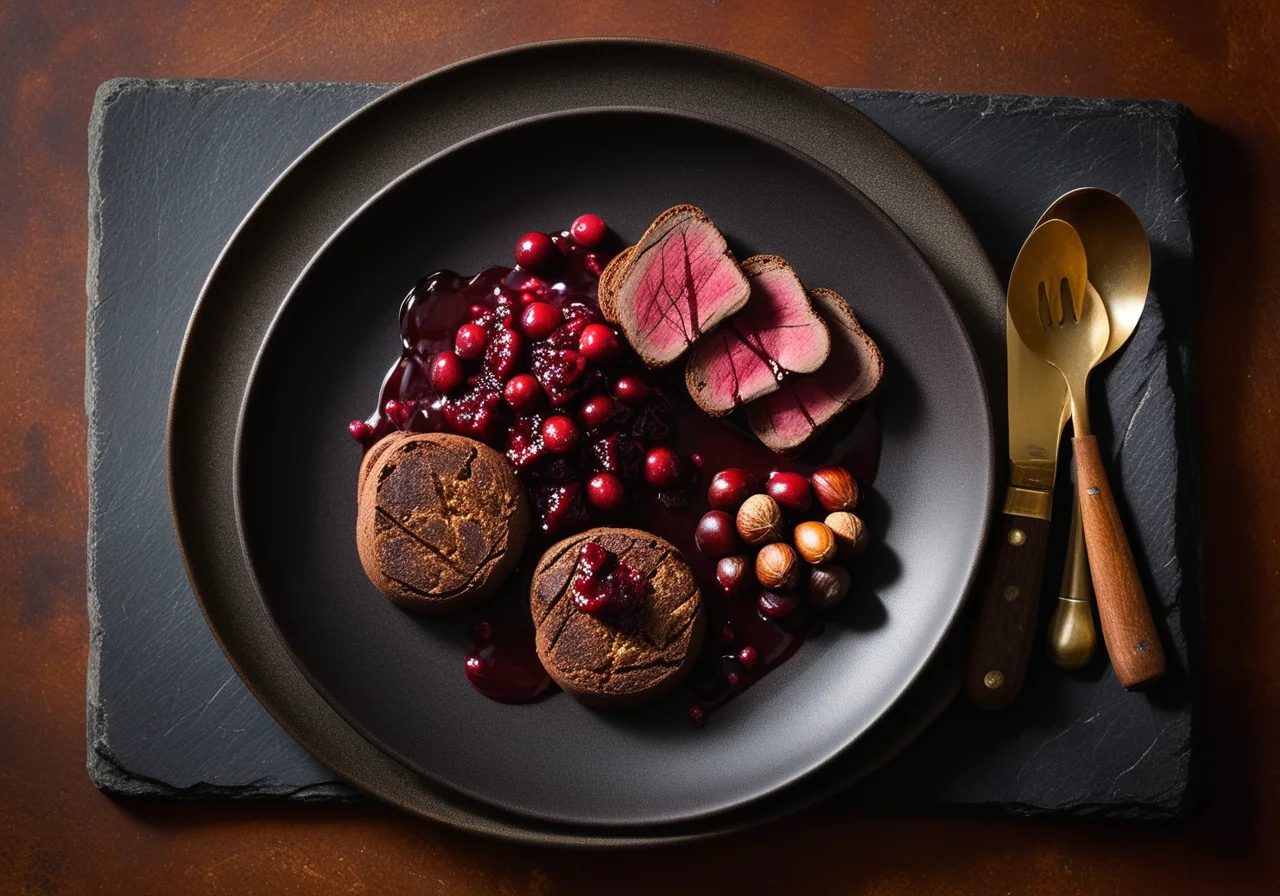 Rehmedaillons mit Kastanienpüree