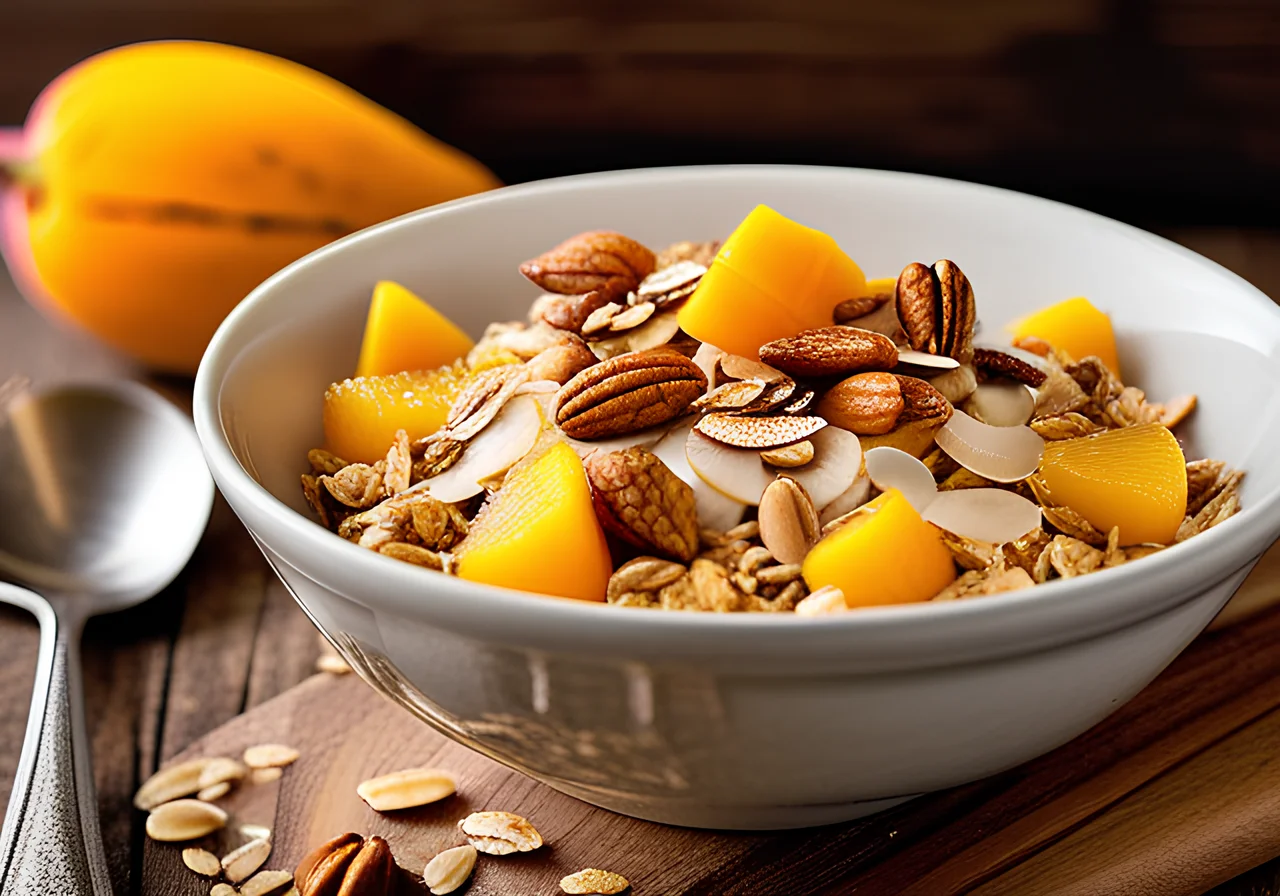 Crunchy Muesli with Mango and Coconut Oil