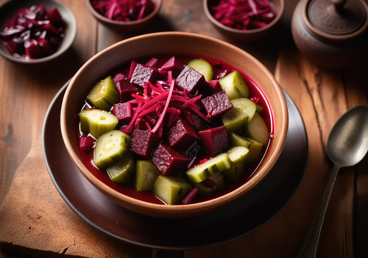 Pepper Stew with Beetroot and Pickles