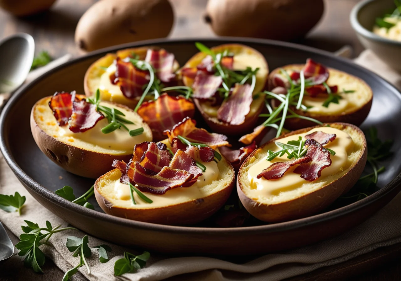 Baked Potatoes with Bacon and Cheese