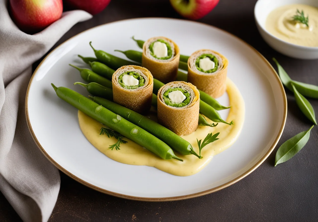 Seezung Rolls with Sugar Snap Peas