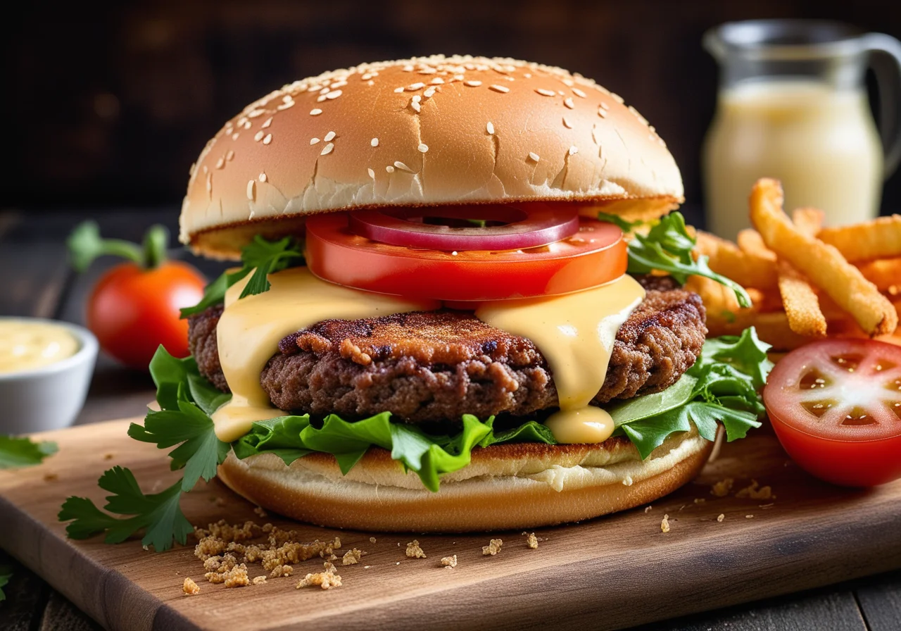 Crispy Onion Ring Burger