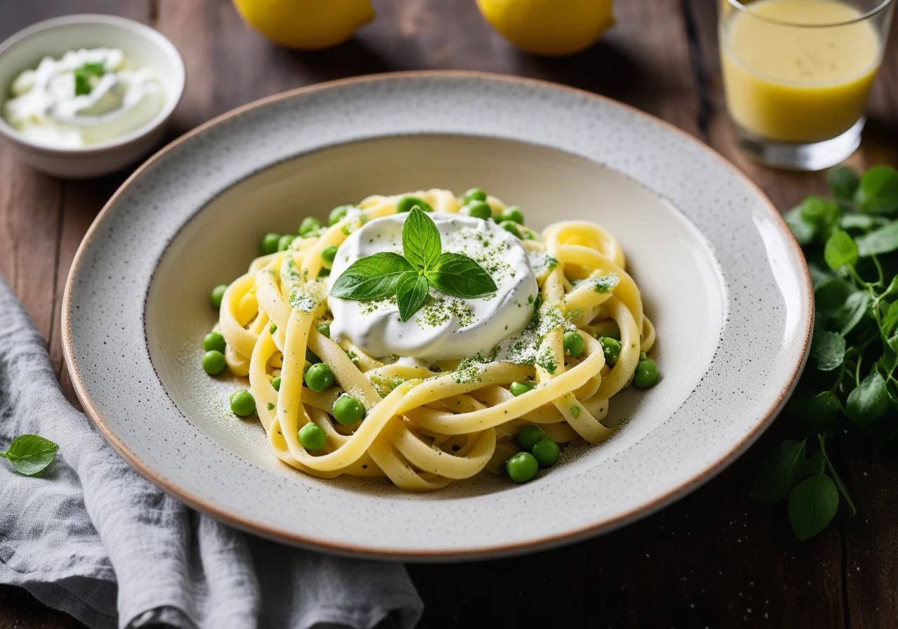 Lemon Pasta with Peas and Ricotta