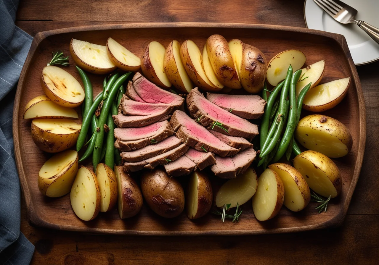 Stuffed Lamb Roast with Vegetables