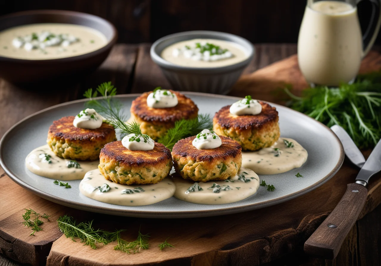 Fish Patties with Tartar Sauce