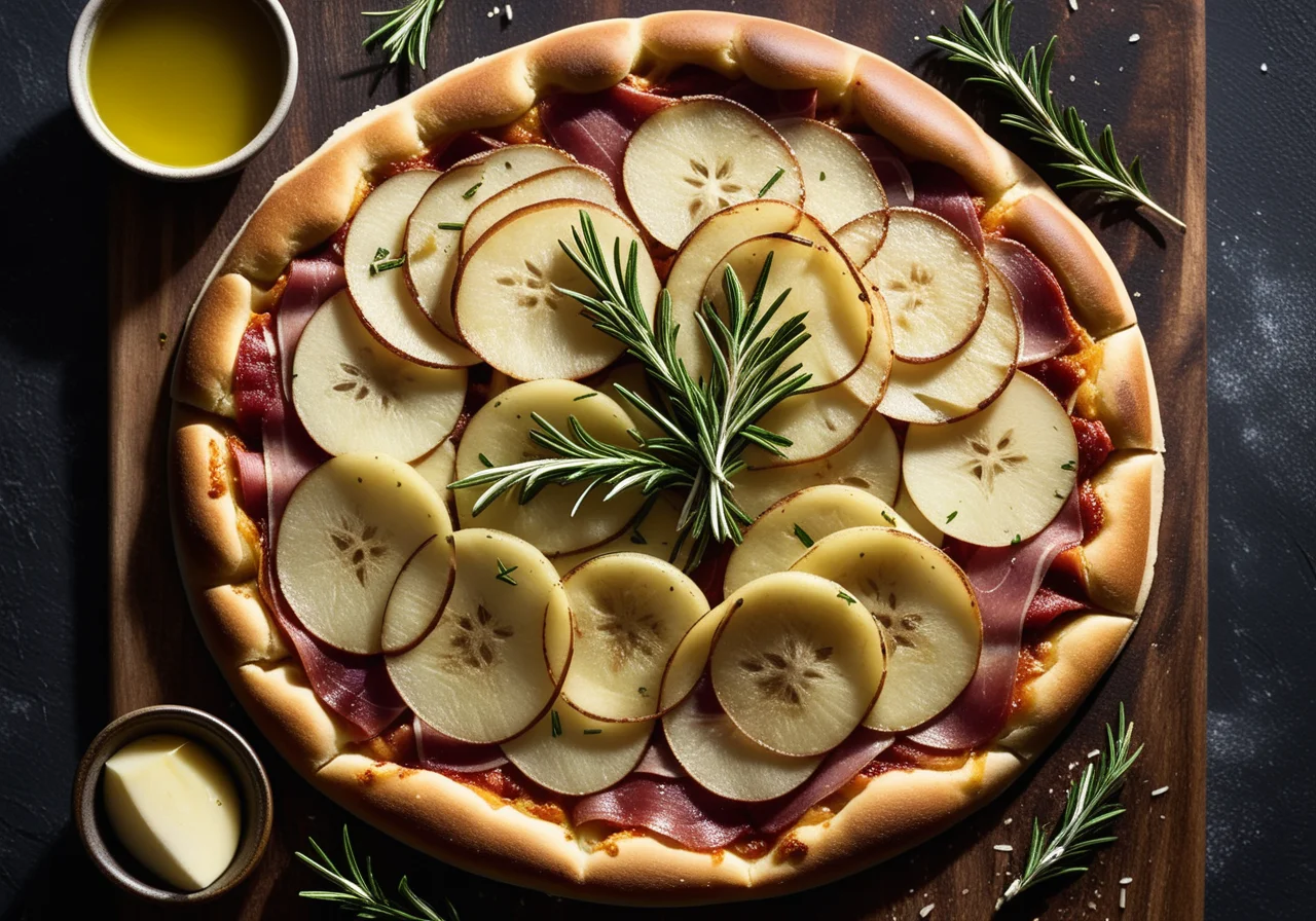 Potato, Parsnip, and Prosciutto Pizza