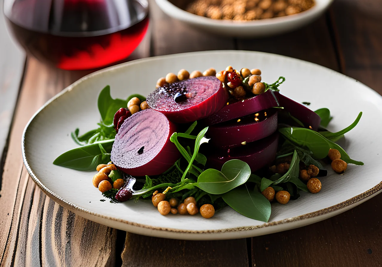 Beetroot Salad with Lentils and Goat Cheese