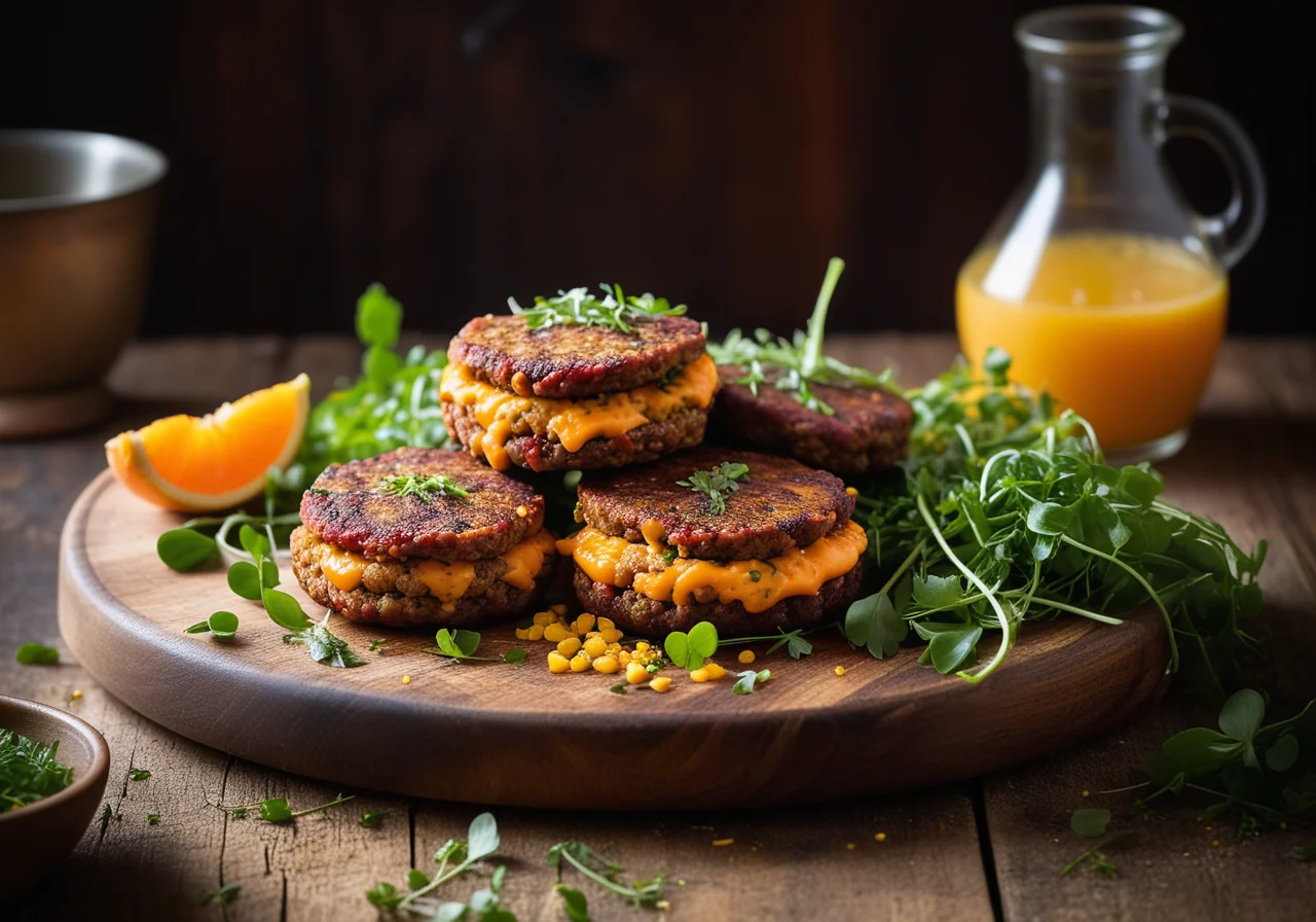 Ground Meat Carrot Patties with Salad