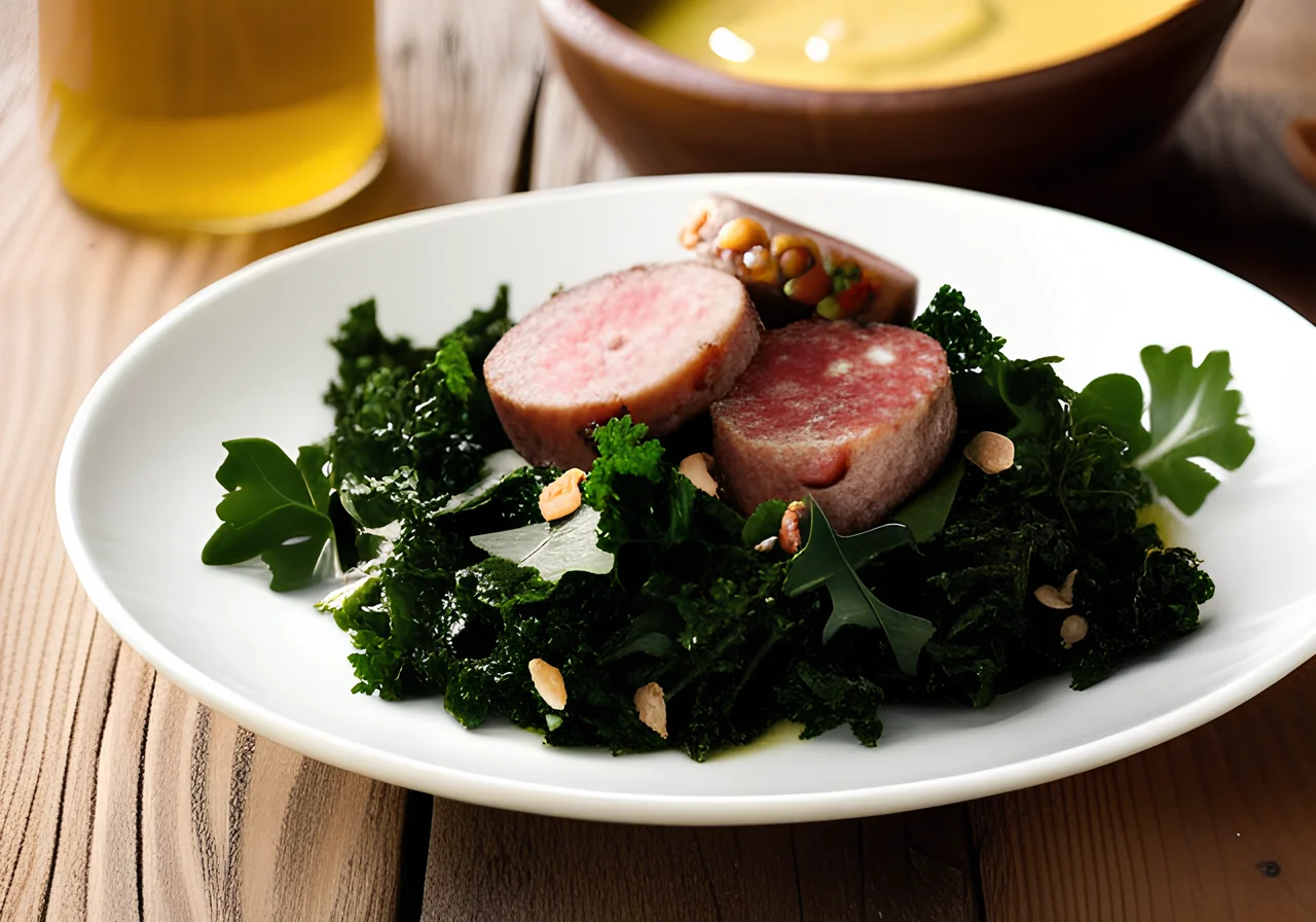 Mettwurst with Kale Vegetables