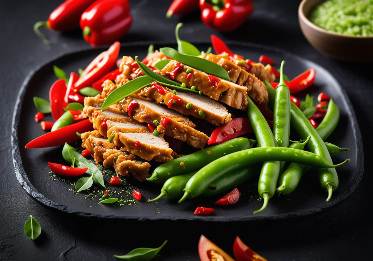Fried Chicken Strips with Vegetables