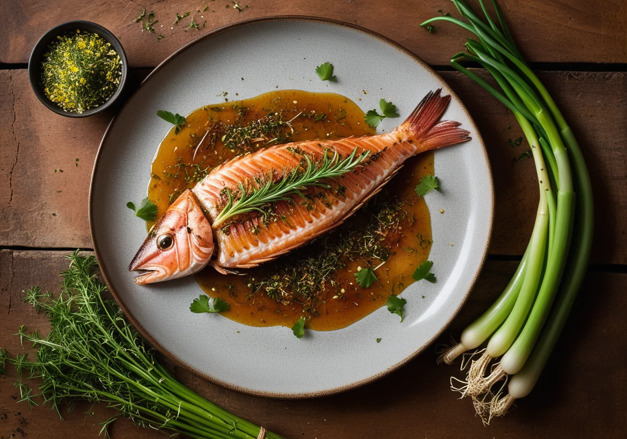 Roasted Red Mullet with Herbs