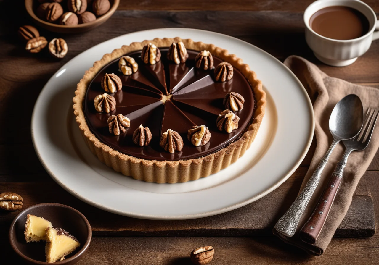 Nut Tart with Chocolate