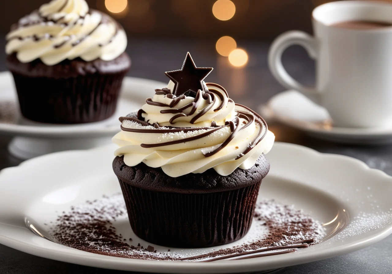 Chocolate Cupcake with Vanilla Filling