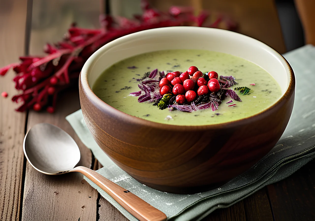 Broccoli Cream Soup with Wild Rice