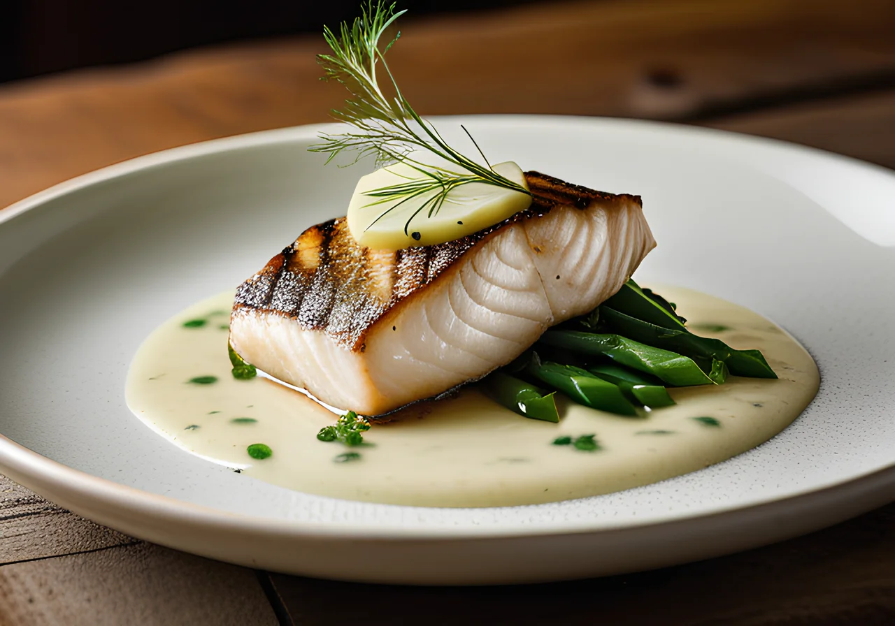 Perch Fillet with Turnip Greens