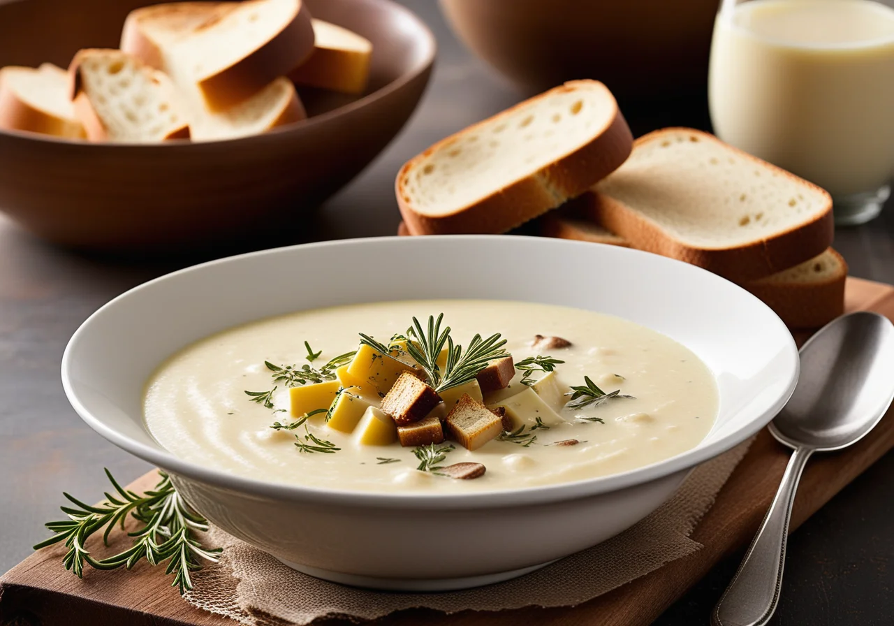 Creamy Potato Soup with Mushrooms