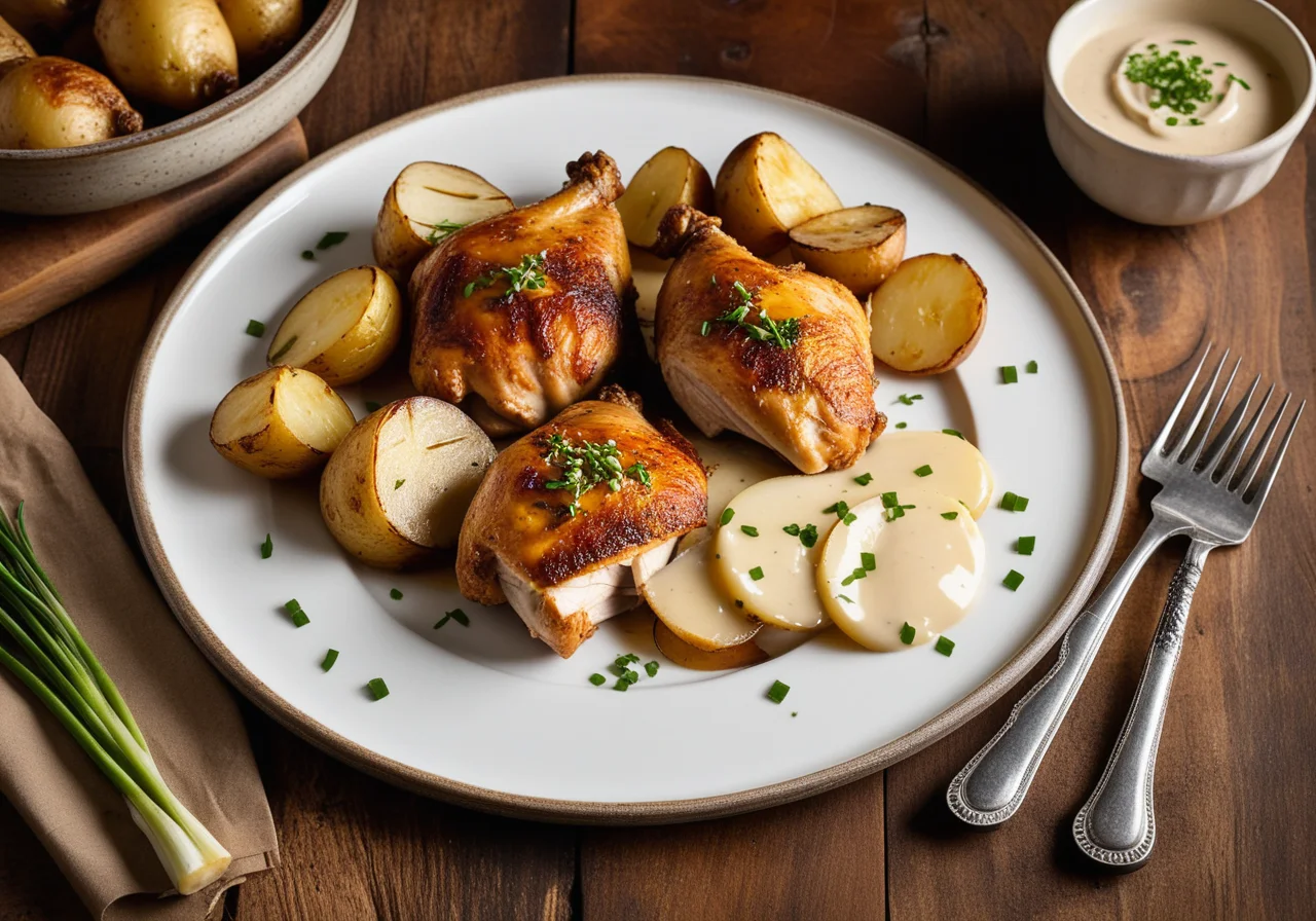 Oven‑Roasted Chicken Thighs with Potatoes