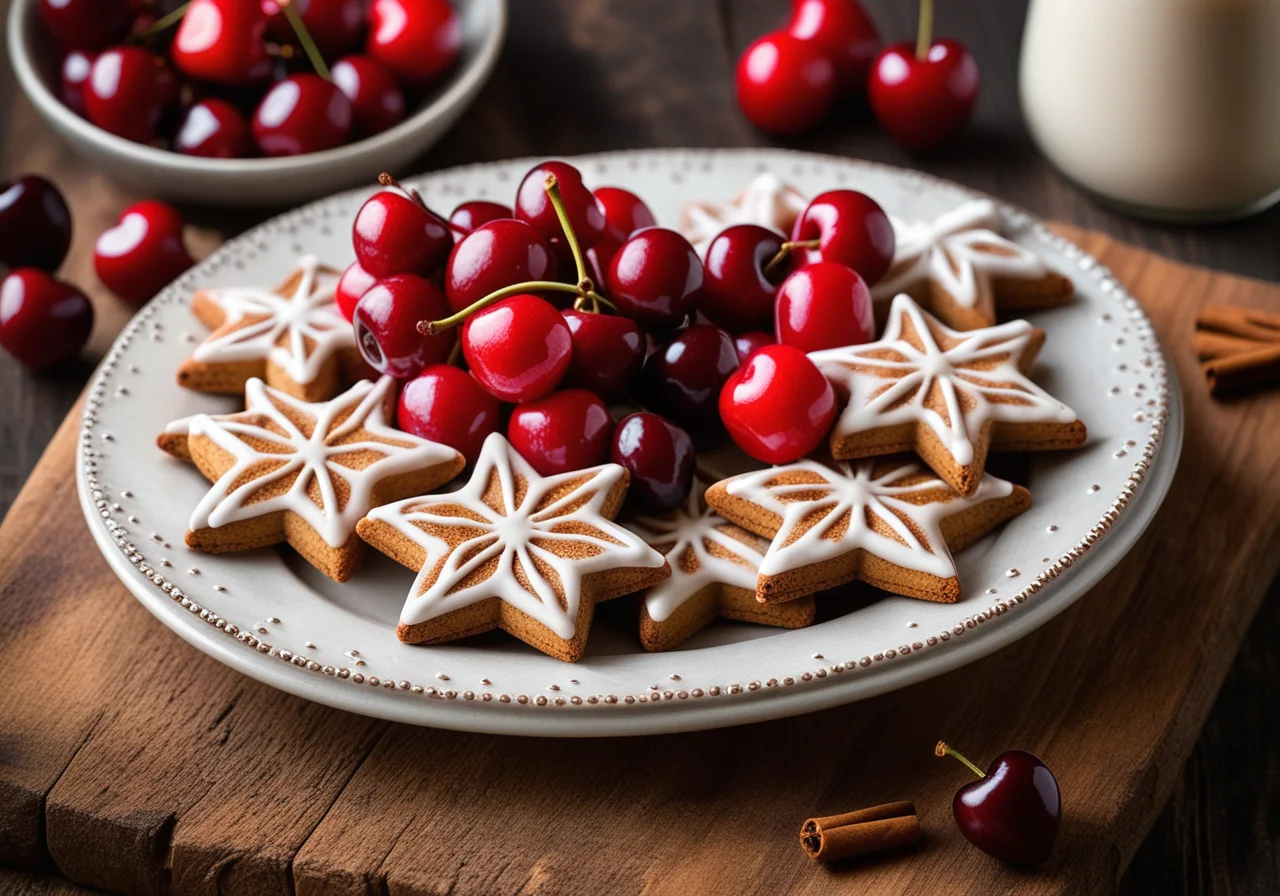 Cinnamon Stars with Cherries