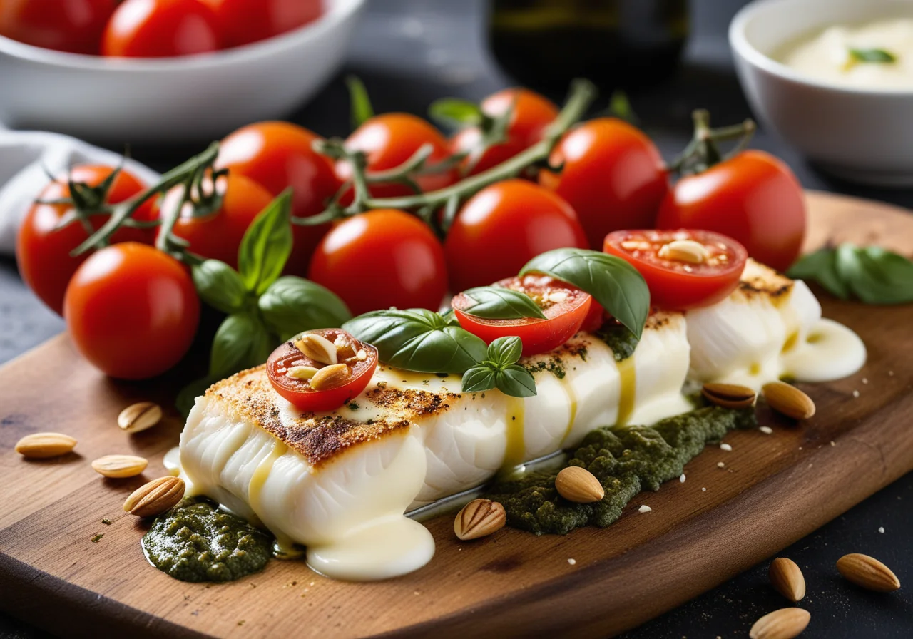 Baked Cod Fillet with Tomatoes