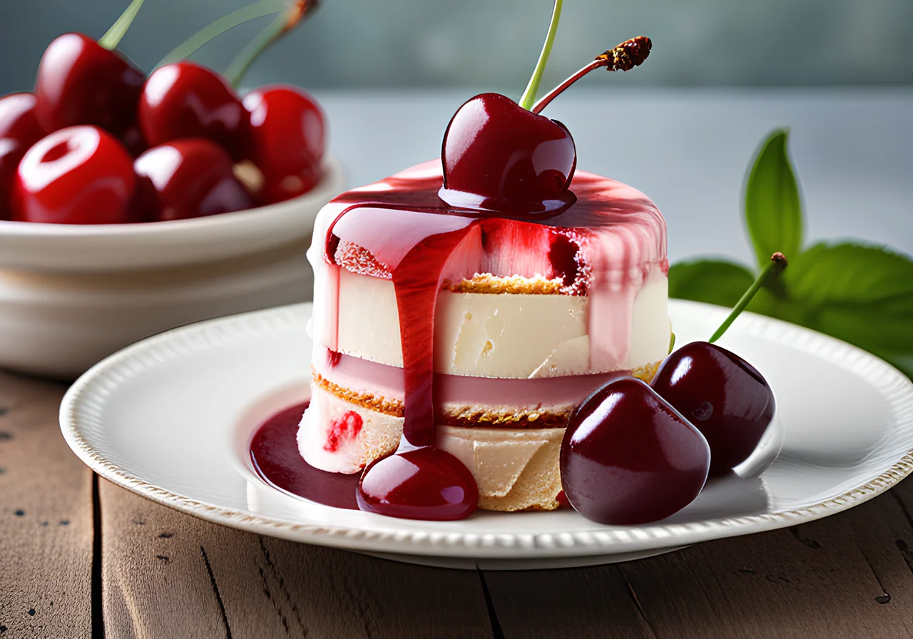 Cherry Ice Cream Cake