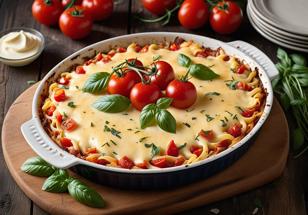 Pasta Fennel Gratin with Tomatoes