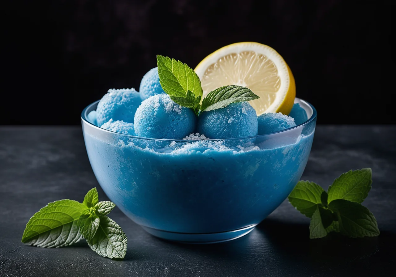 Blue Angel (Sorbet with Blue Curacao)