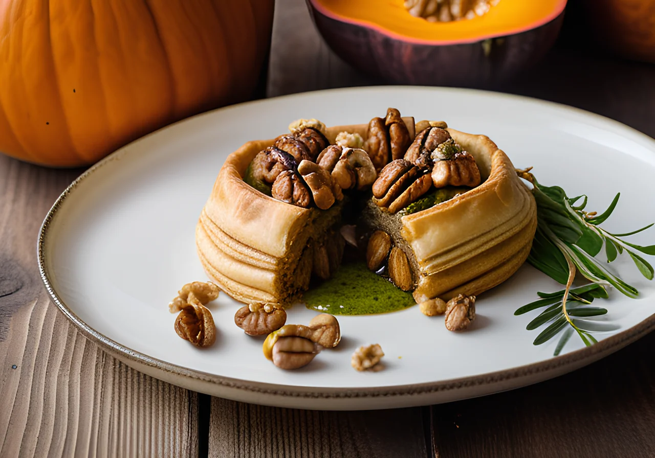 Vegan Roast with Pumpkin‑Mushroom Filling
