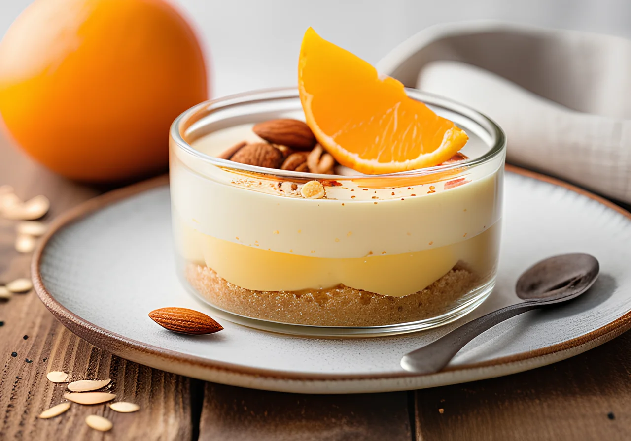 Vegan Vanilla Shortbread Dessert with Orange