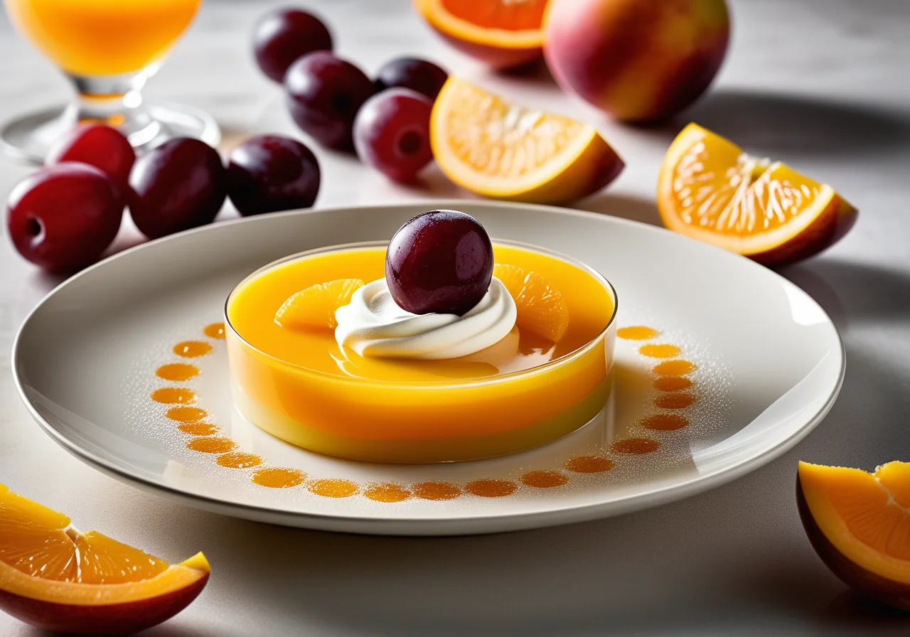 Mango Gelée with Grapes