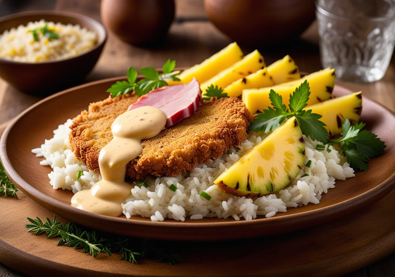 Hawaii Turkey Schnitzel with Curry Rice
