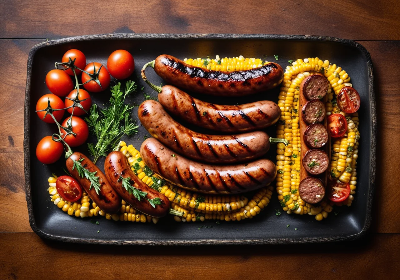 Grilled Sausages with Vegetables