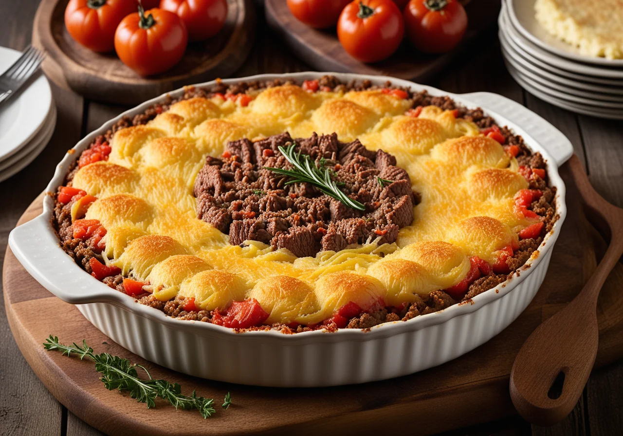 Ground Beef Gratin with Potato Crust