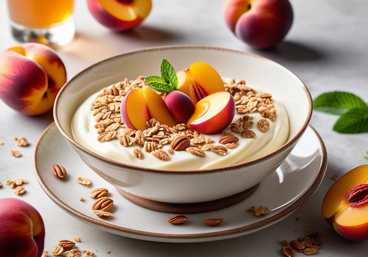 Sahne-Quark mit Nektarinen