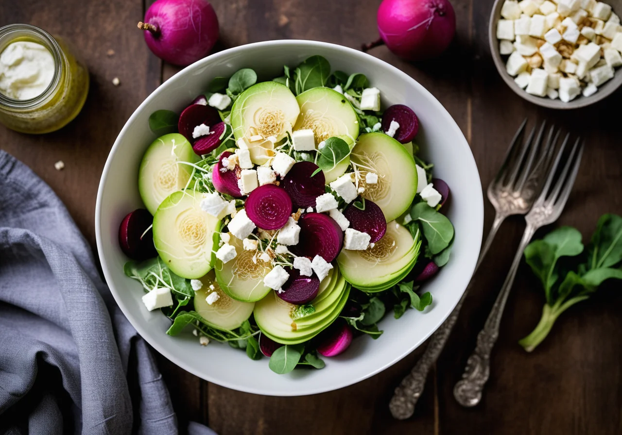 Brussels Sprouts Pear Salad with Feta