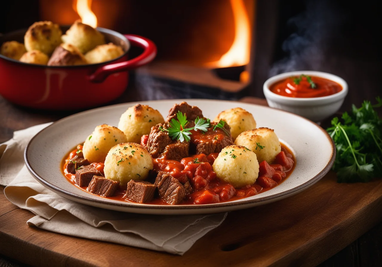 Beef Goulash with Servietten Dumplings