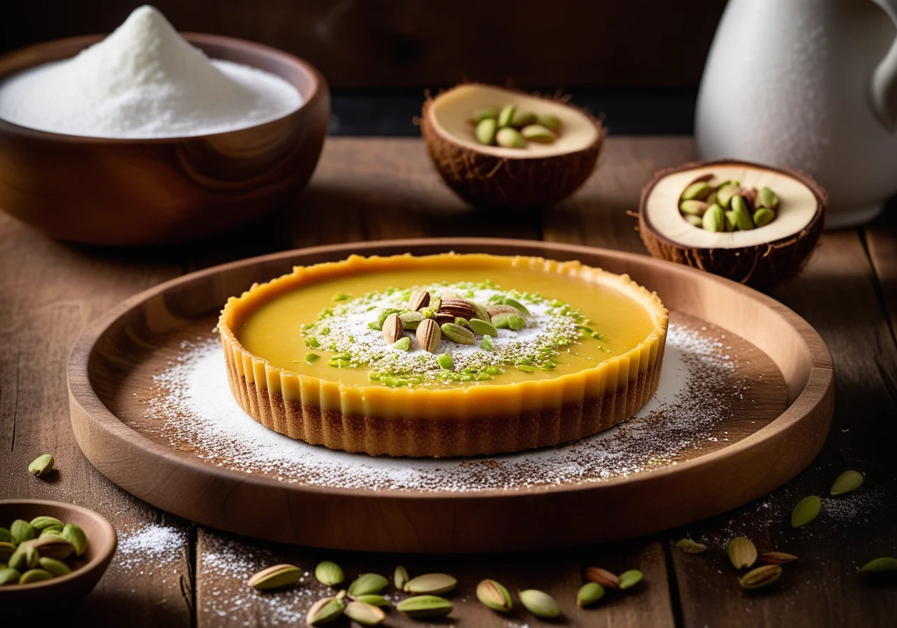 Coconut Pistachio Flan