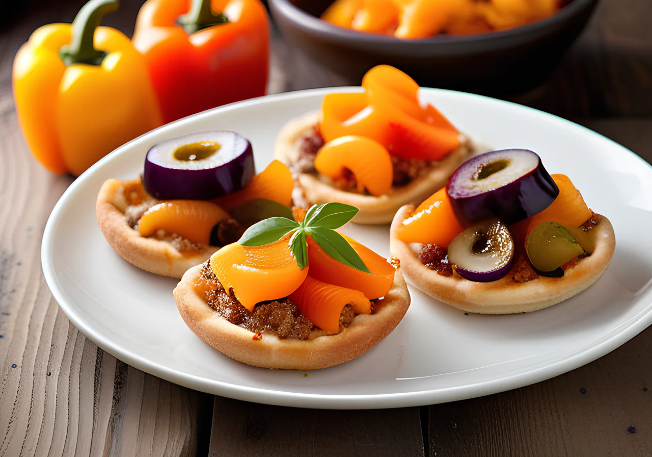 Mini Pizzas with Bell Pepper Vegetable