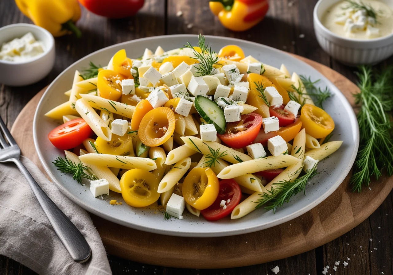 Penne Salad with Sheep Cheese