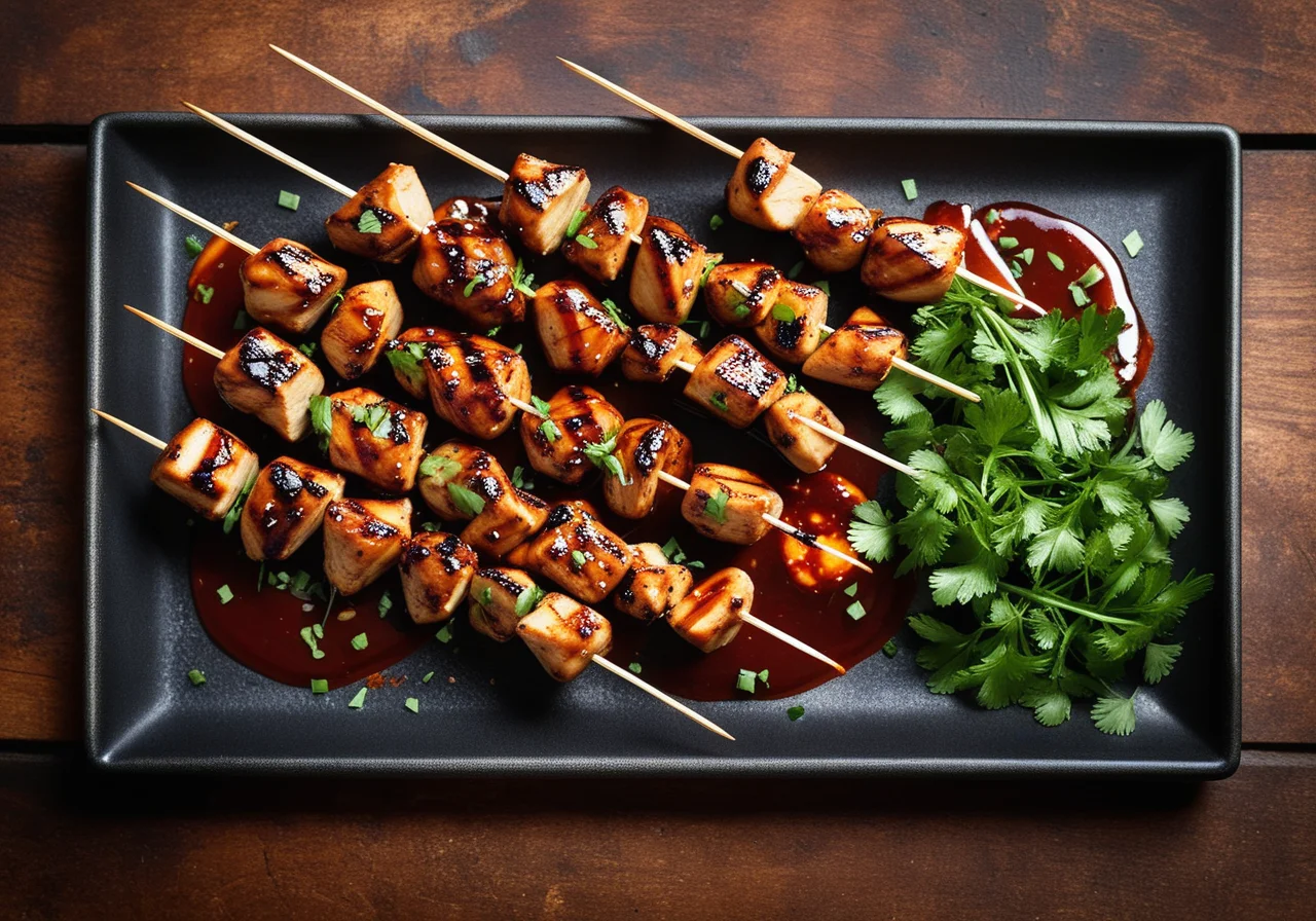 Chicken Skewers with Sweet Chili Dip