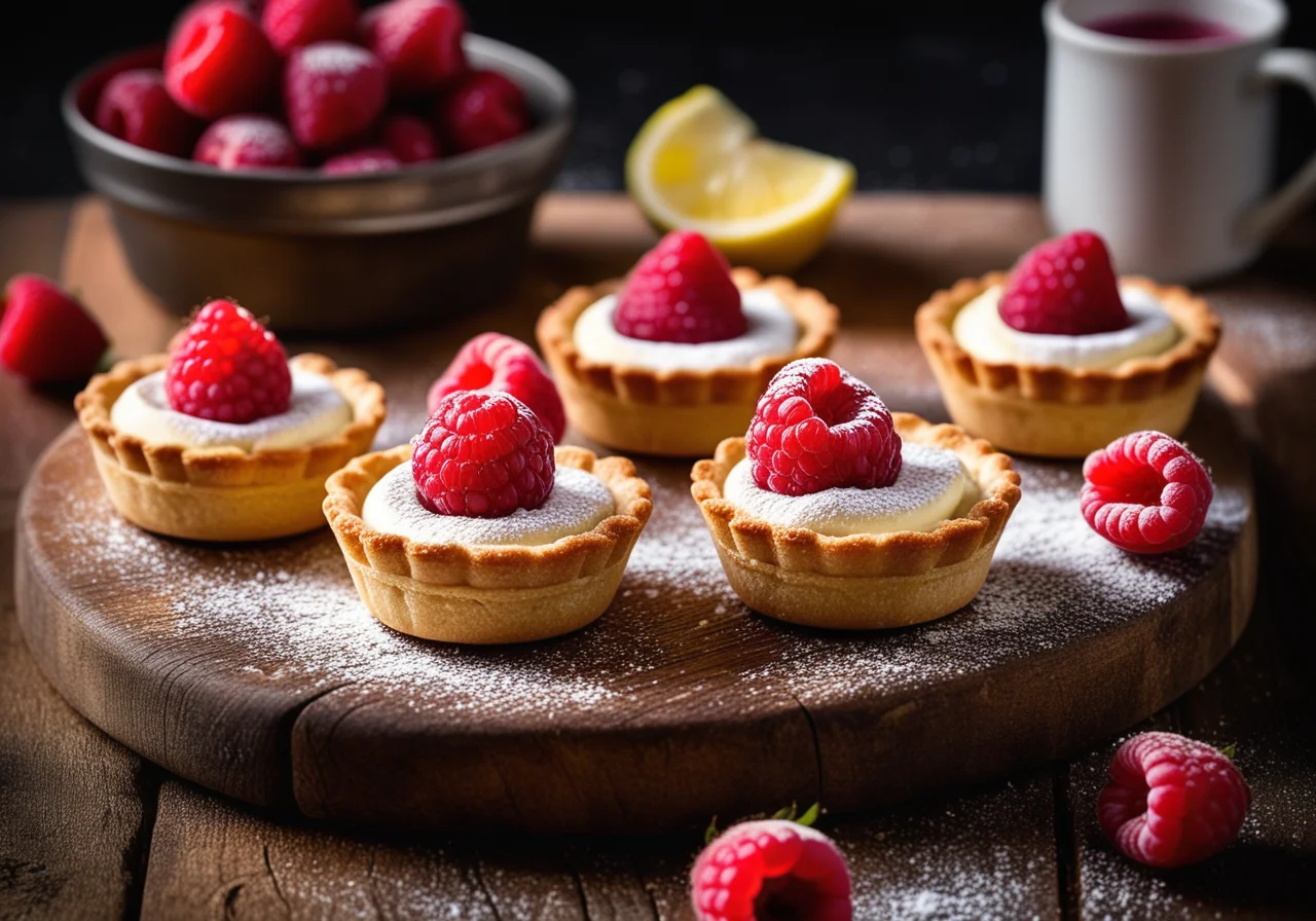 Raspberry Cream Biscuit Tartlets
