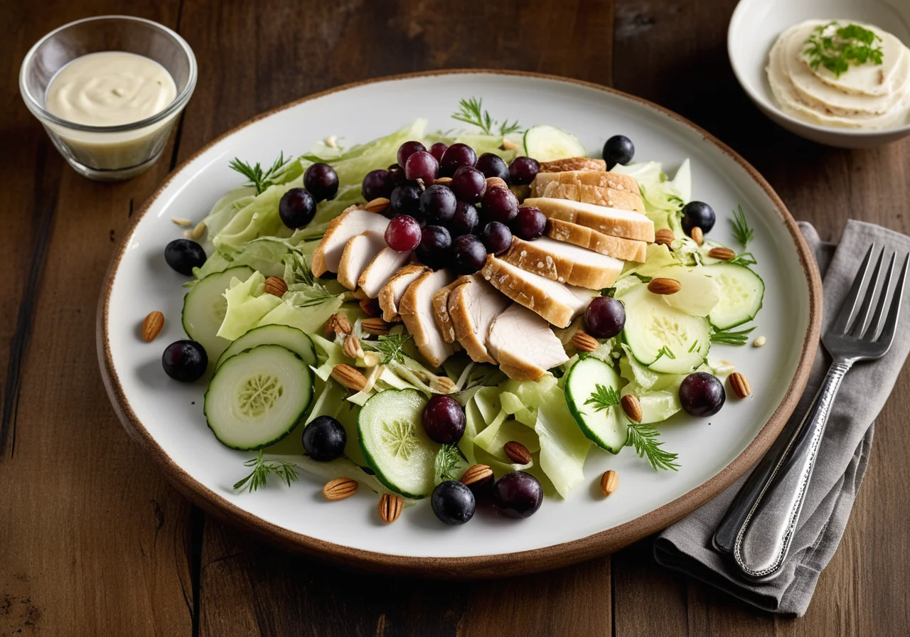 Cabbage and Chicken Salad with Cucumber