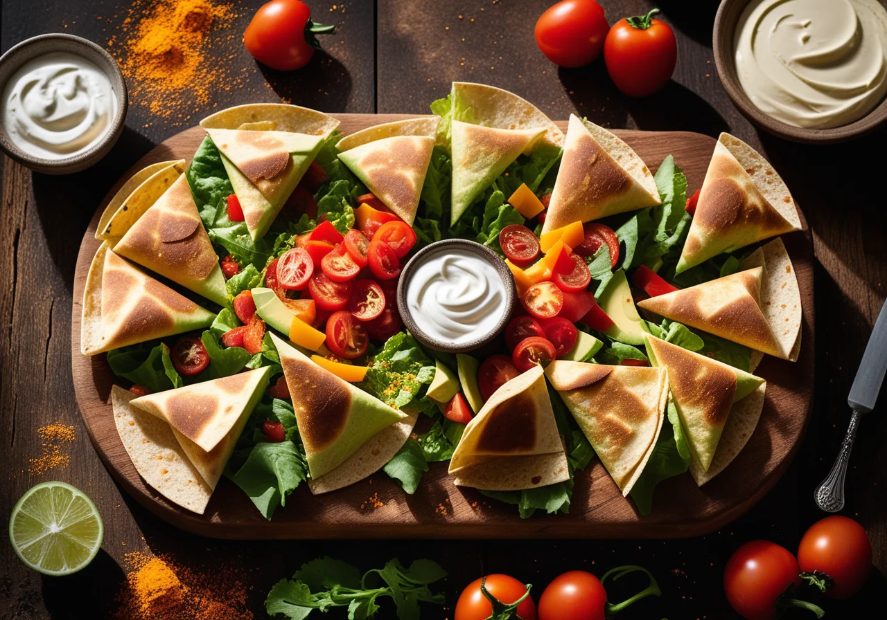 Wraps Filled with Vegetable Salad