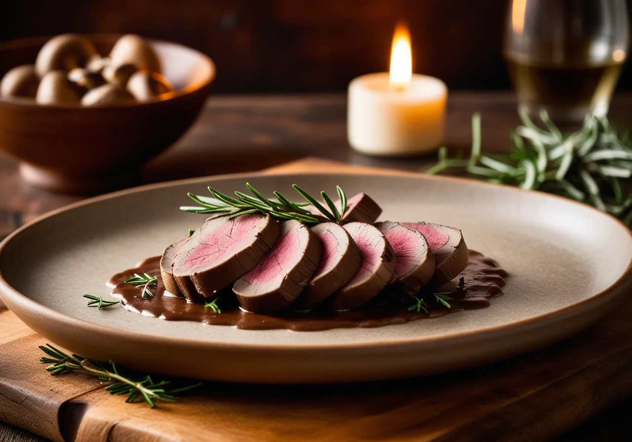 Deer with Mushroom Sauce