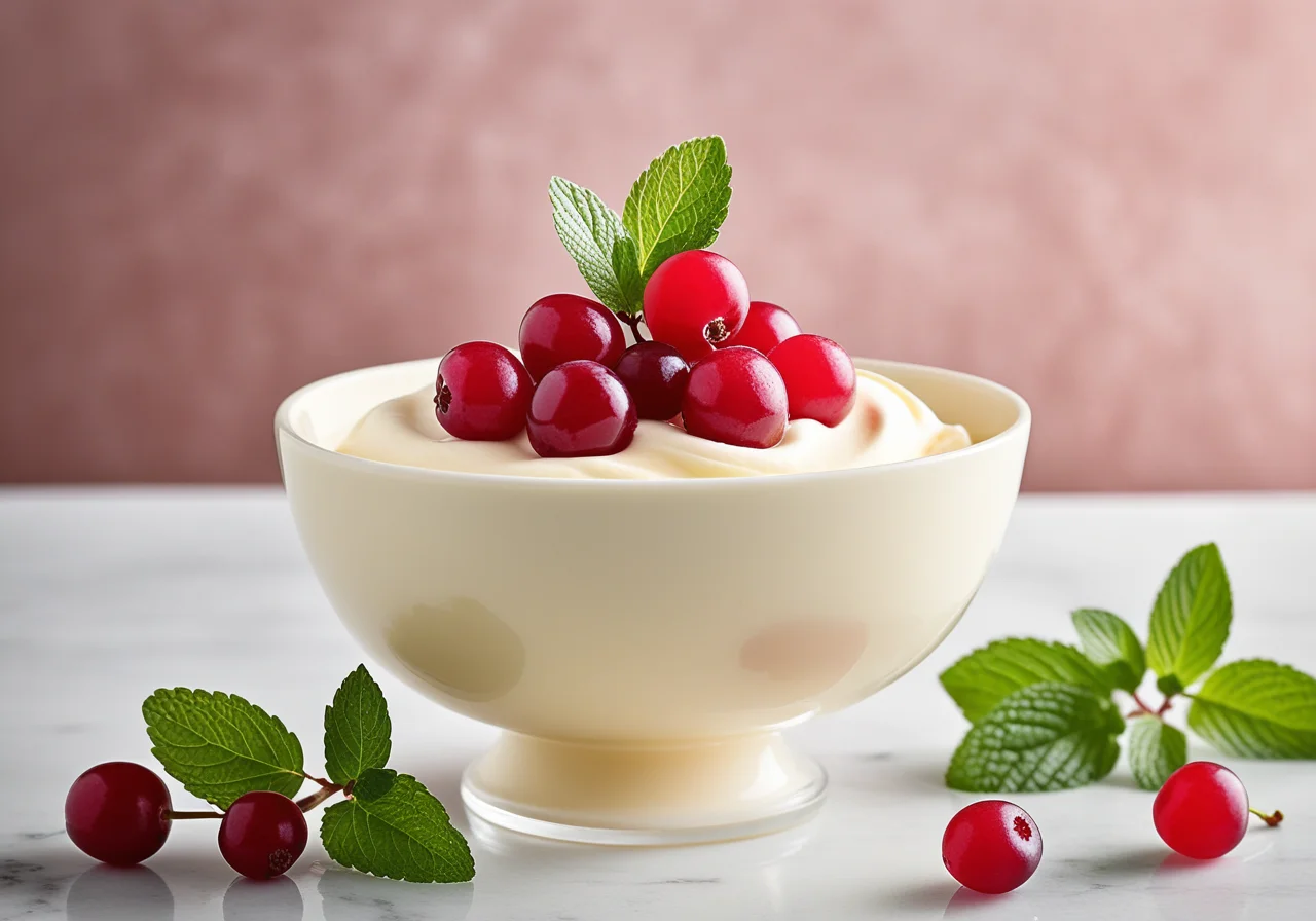 Frozen Yogurt with Currant Compote