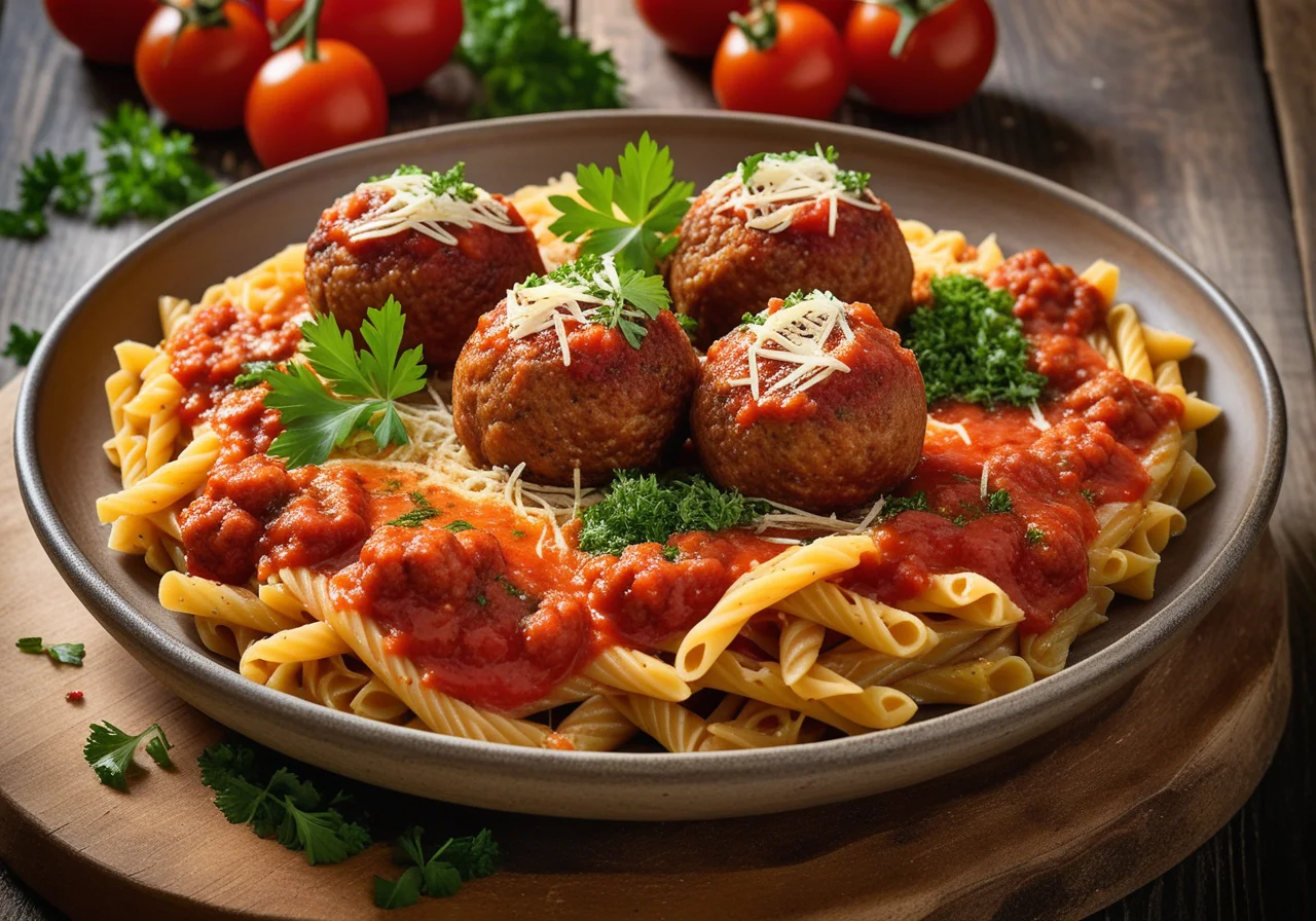 Pasta Nests with Meatballs